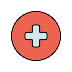 plus icon with white background vector stock illustration