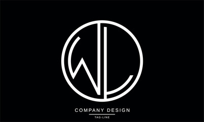 WL, LW, W, L Abstract Letters Logo Monogram design Font Icon Vector