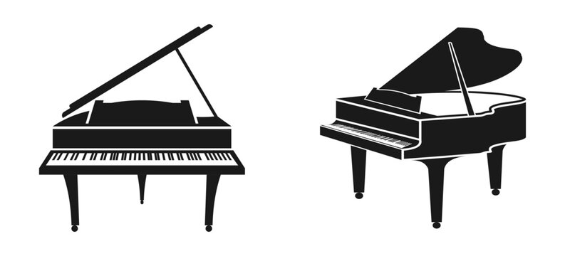 piano icon set vector illustration isolated on white background.