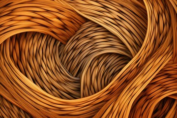 Rattan Material Structure Background - Generative AI