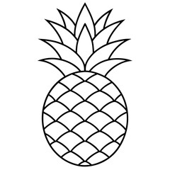 pineapple outline coloring book page line art illustration digital drawing