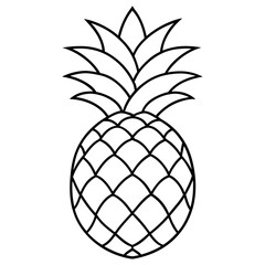 pineapple outline coloring book page line art illustration digital drawing