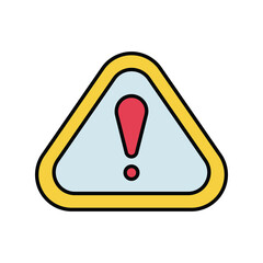 warning icon with white background vector stock illustration