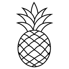 pineapple outline coloring book page line art illustration digital drawing
