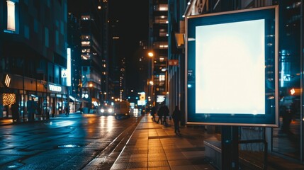Empty billboard on roadside for outdoor advertising