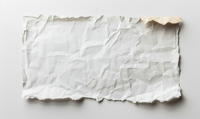 Obraz premium Torn-edged white paper on a pure white background. Ideal for graphic design, scrapbooking, and stationery mockups