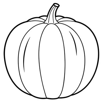 pumpki outline coloring book page line art illustration digital drawing