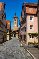 Obraz premium View of the Klingentor in Rothenburg ob der Tauber in Middle Franconia