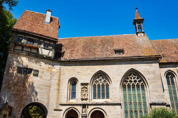 Facade of the Protestant church of St. Wolfgang in Rothenburg ob der Tauber in Middle Franconia