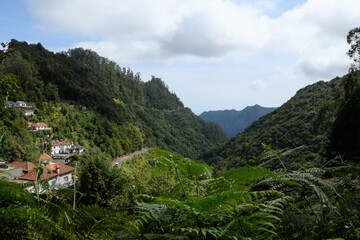 view of the mountains from the Balcoes viewpoint (Madeira, Ribeiro Frio, Portugal)