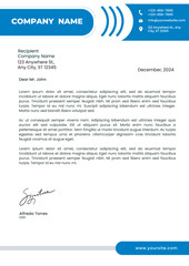 Blue Modern Business Letterhead Design Vector
