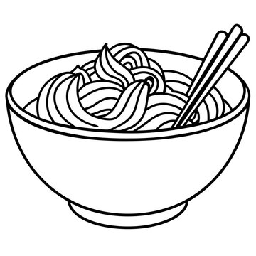 recommend clip art: ramen outline coloring book page line art illustration digital drawing