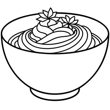 recommend clip art: ramen outline coloring book page line art illustration digital drawing