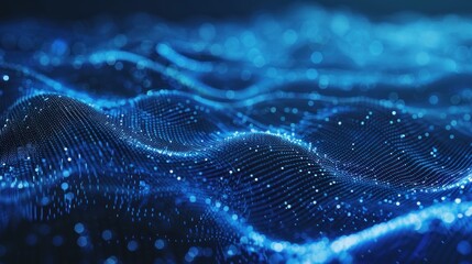 Abstract dynamic blue and white dots texture background