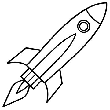 recommend clip art: rocket outline coloring book page line art illustration digital drawing
