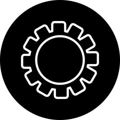 Settings Vector Line White Circle Black