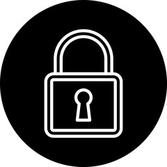 Padlock Vector Line White Circle Black