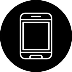 Mobile Vector Line White Circle Black