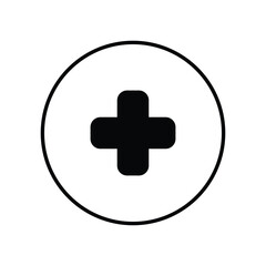 plus icon with white background vector stock illustration