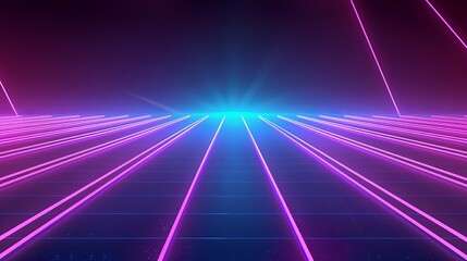 Fototapeta premium Abstract neon lines background.