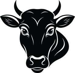 Cow head vector silhouette, Vector of cow head design, Cow silhouette design
