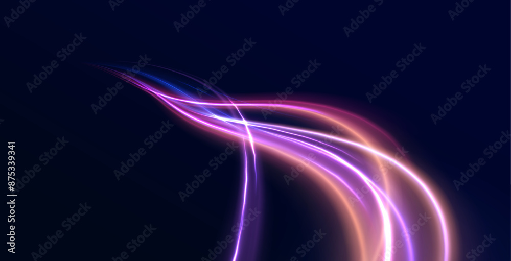 Aufkleber glitter sparkle star trail, light effect, abstract waves flow vector illustration. vector image of c