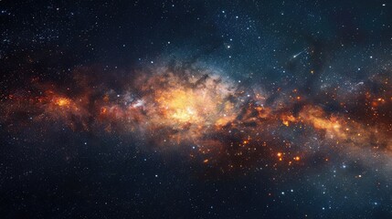 Naklejka premium Beautiful Wallpaper of Space and Galaxies