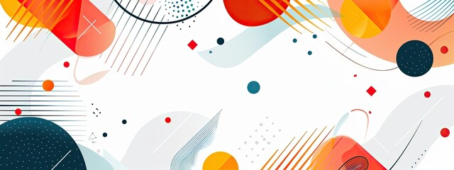 Obraz premium Abstract geometric white background in a flat graphic style . Modern white background. white banner