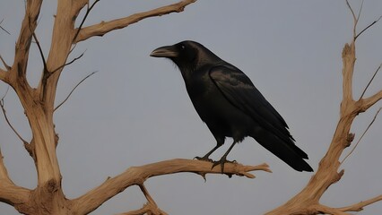  A female crown on dried branch of tree