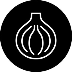  Onion Vector Line White Circle Black