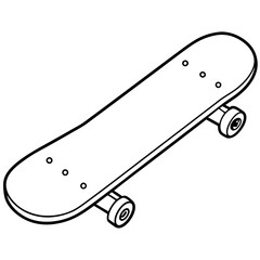 skateboard outline coloring book page line art illustration digital drawing