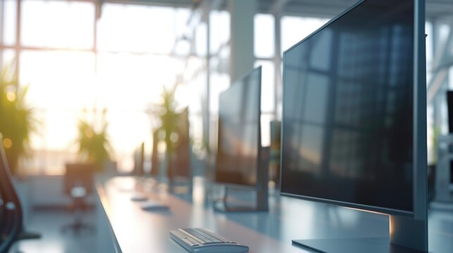 Minimalist Office Desk Bathed in Natural Sunlight