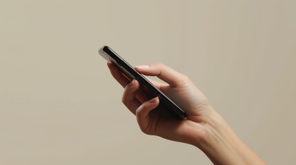 Young Person Using Mobile Phone, Profile View