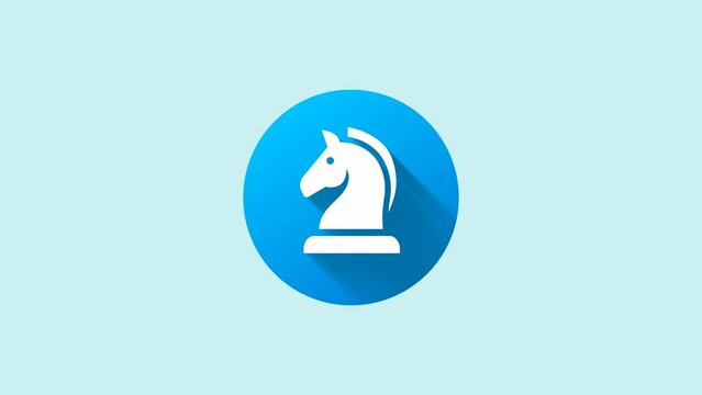 Animation of a business Icon, Horse icon, strategy concept, for presentations, websites, videos, etc. Alpha channel, transparent background. 4K resolution