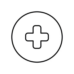 plus icon with white background vector stock illustration