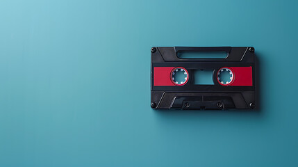 Cassette tapes, isolated background,  the medium for recording entertainment from the past.