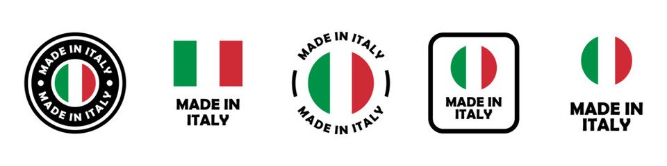 Made in Italy - vector signs for product packaging label design.