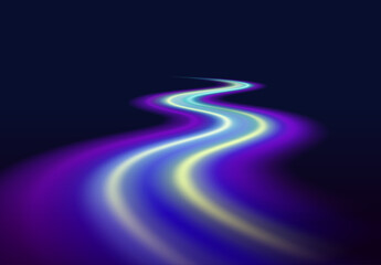 Dynamic Abstract Vector Art with Flowing Lines in Vibrant Pink, Purple, and Blue Hues on a Dark Background