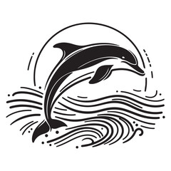 a single line sillahoutte Crocodile