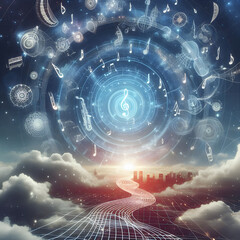 Obraz premium musical path fractal realms