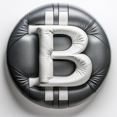 Black Leather Puffy Bitcoin Pillow