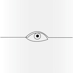 Obraz premium Eyes single line art, continuous one line drawing of Isolated outline vector art