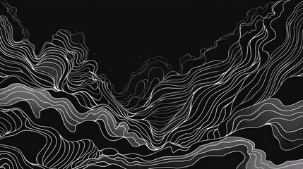Fototapeta premium Monochrome abstract outline border