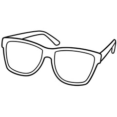 sunglasses outline coloring book page line art illustration digital drawing