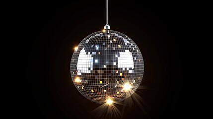 Shiny Disco Ball Reflecting Light.