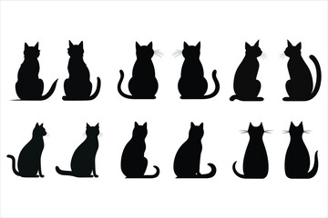 Sitting cats Silhouette Bundle