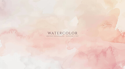 Abstract horizontal watercolor background. Neutral light colored empty space background illustration