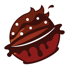 Chocolate cake vector illustration
