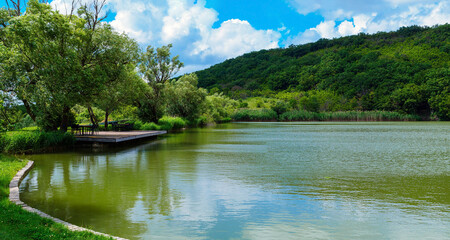 lake in summer on a sunny day