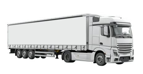 Delivery white van with space for text on white background, panoramic banner